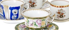 Porcelana - Cinco tazas de té con platillos - Vista Alegre