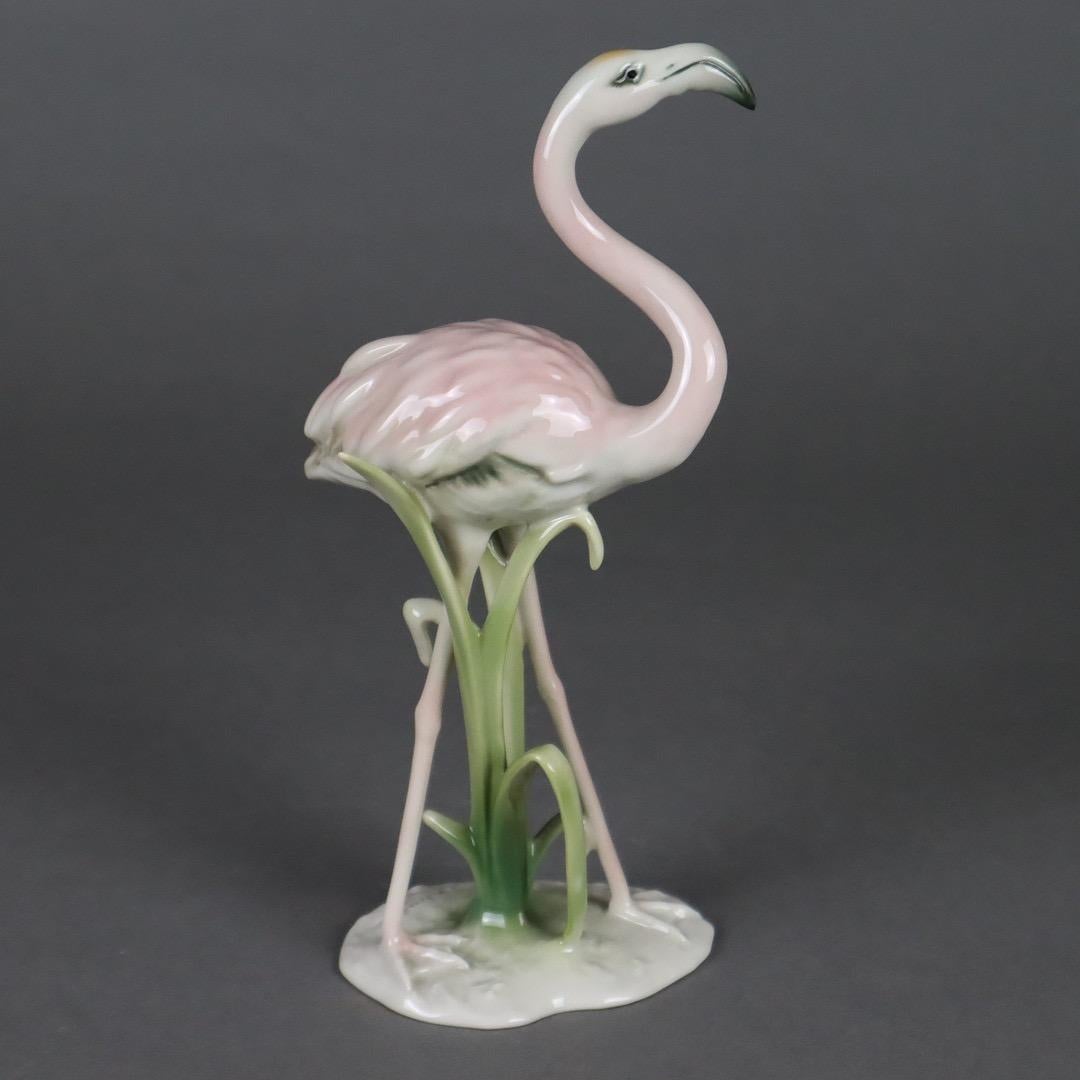 Enrich your everyday life with a flamingo around. This beautiful vintage animal sculpture 