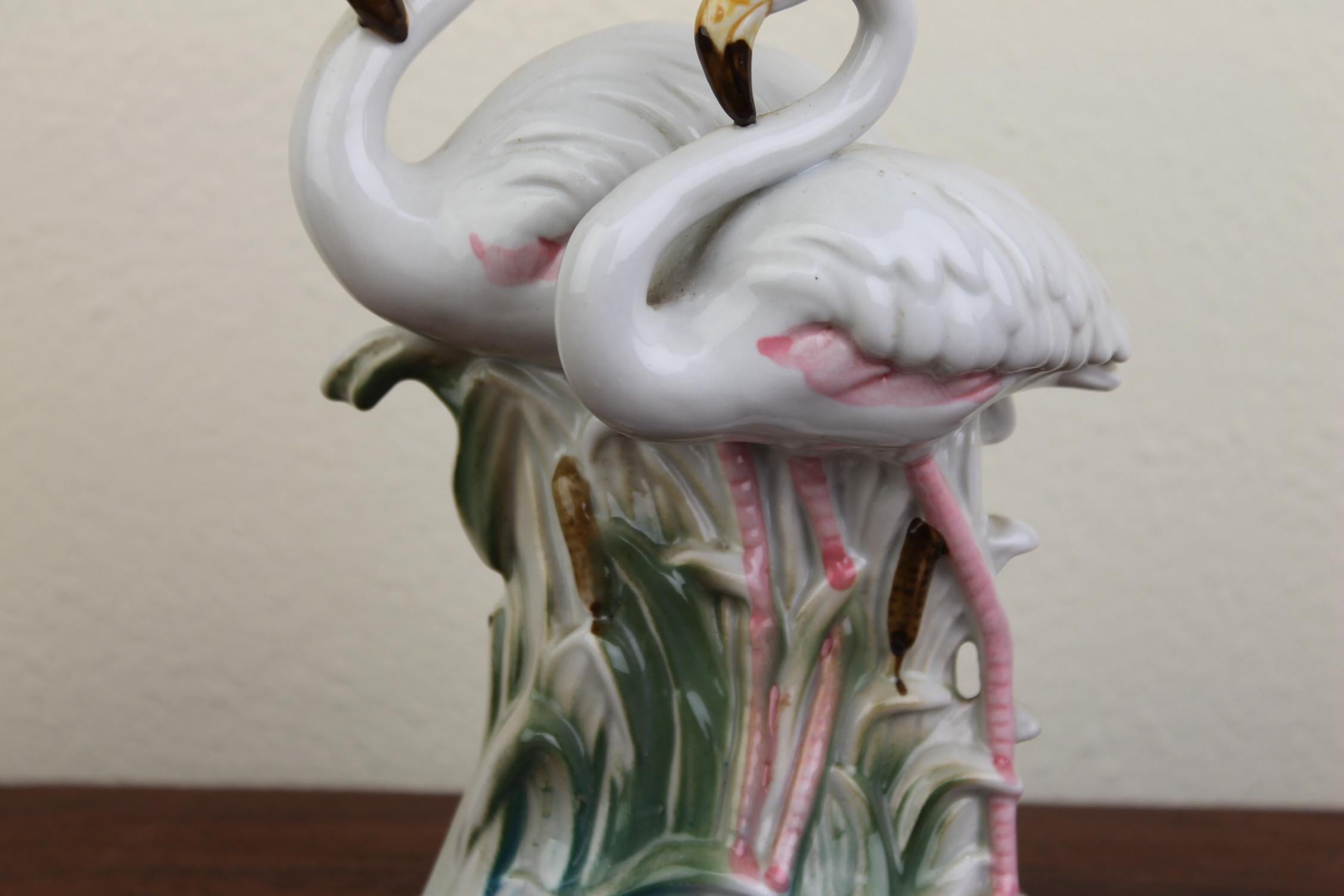 Art Deco Porcelain Flamingo Perfume Lamp, 1930s, Germany