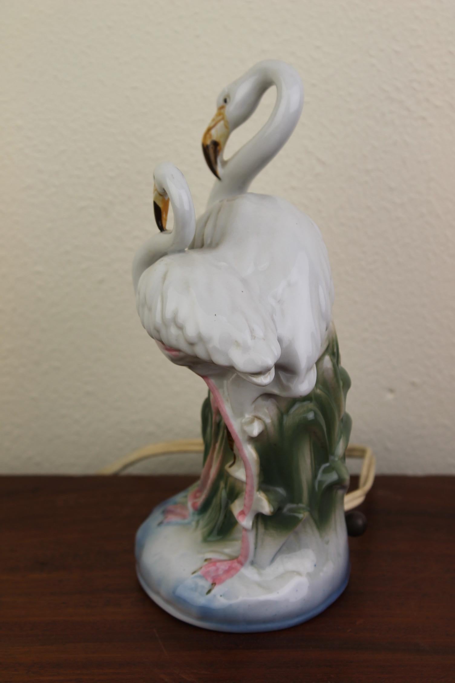 Porcelain Flamingo Perfume Lamp, 1930s, Germany 2