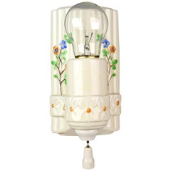 Porcelain Floral Bathroom Sconce