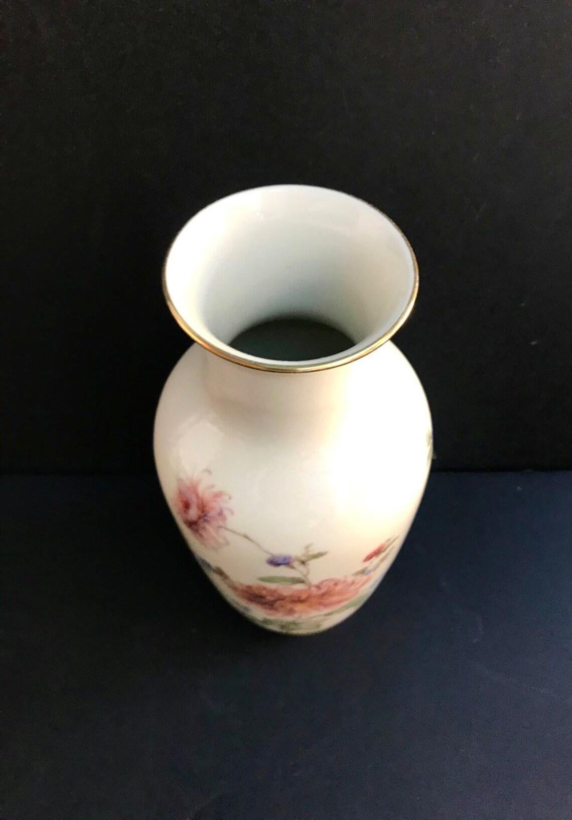 German Porcelain Floral Gilding Vase by Gerold Porzellan Bavaria