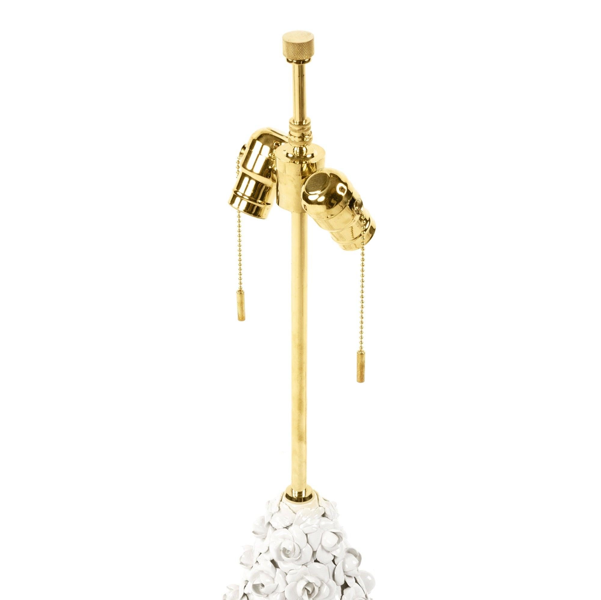Porcelain Floral Lamp In Excellent Condition For Sale In Sagaponack, NY