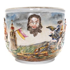 Maceta de porcelana, Alemania, de Ernst Bohne & Söhne, finales del siglo XIX