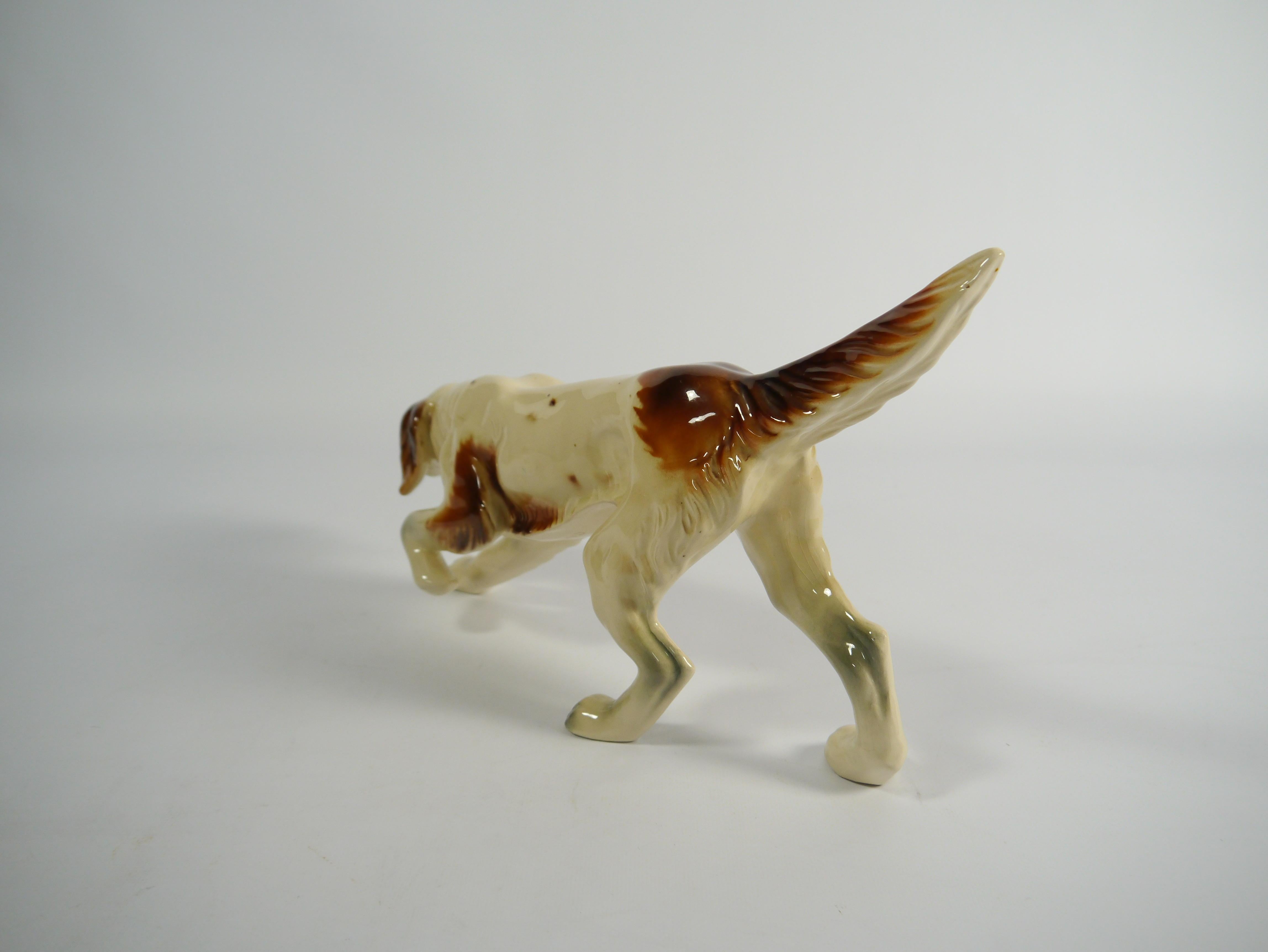 20th Century Porcelain Foxhound Dog Figurine, Holland 1950s