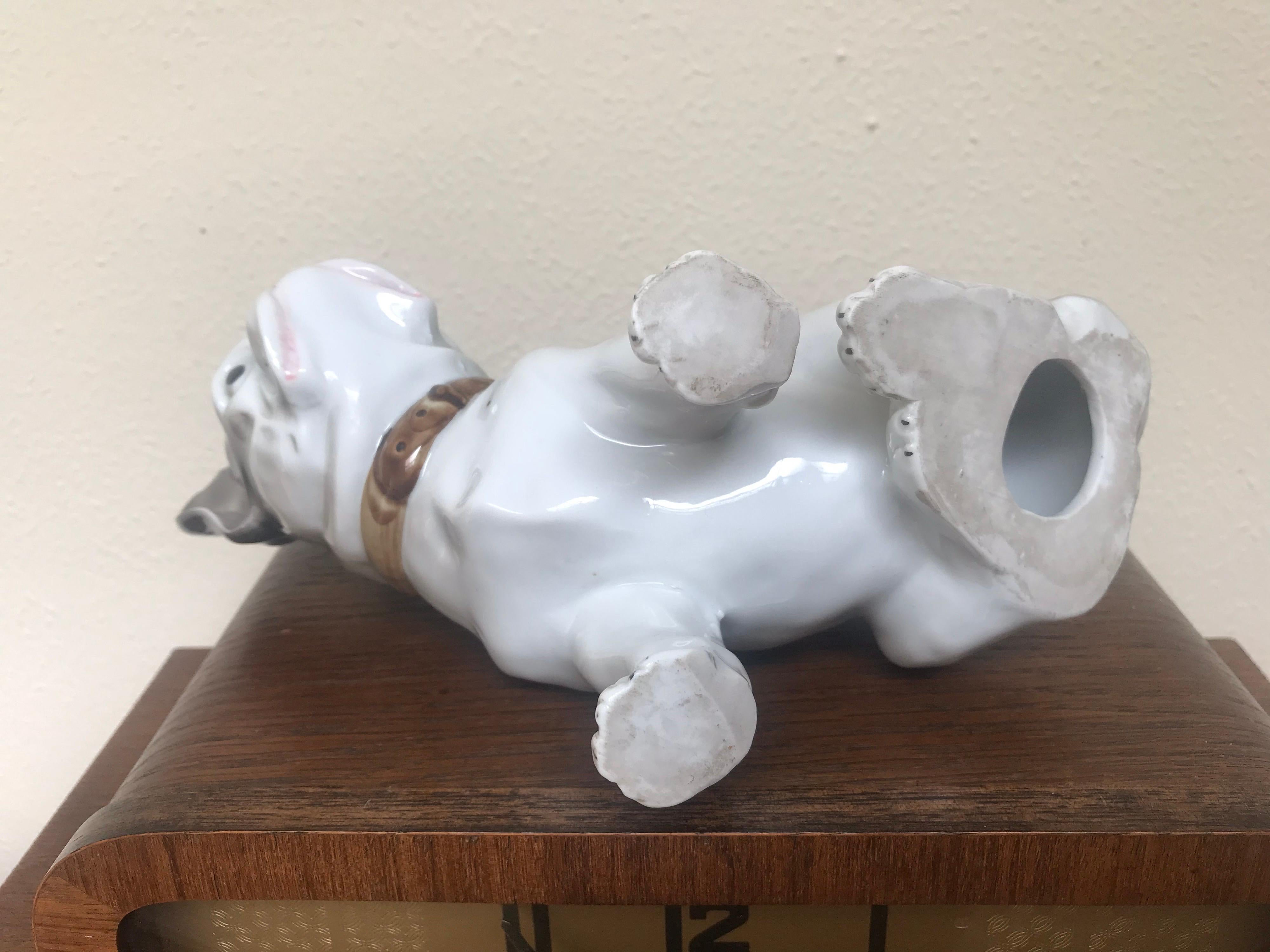 Französische Bulldogge aus Porzellan, Art Deco im Angebot 8