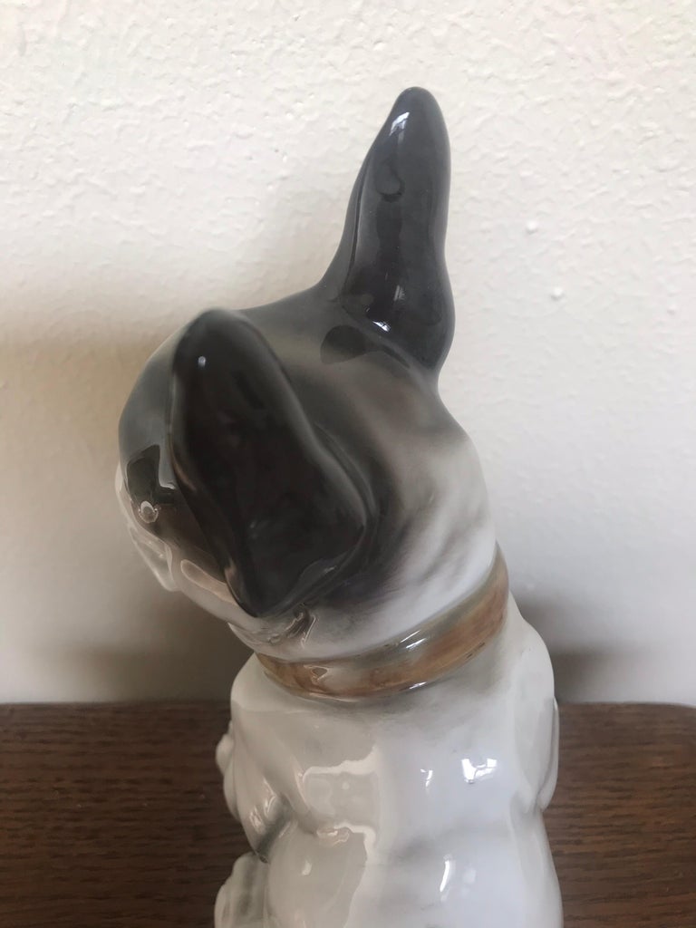 Porcelain French Bulldog, Art Deco For Sale at 1stDibs