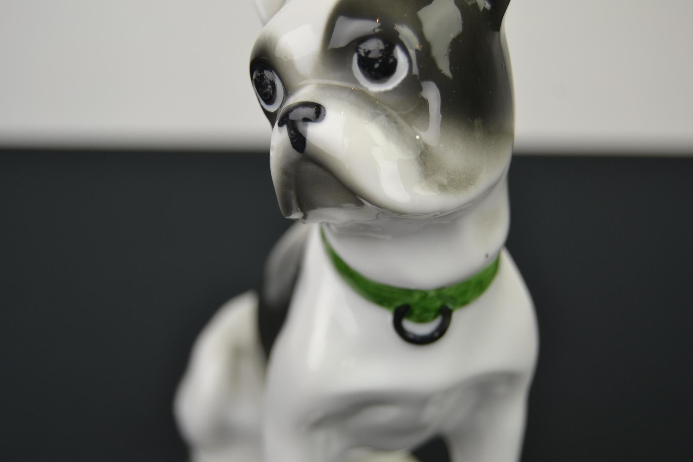 Hundefigur mit Krone Boston Terrier Frenchie Figur Mops Skulptur Hund Statue 