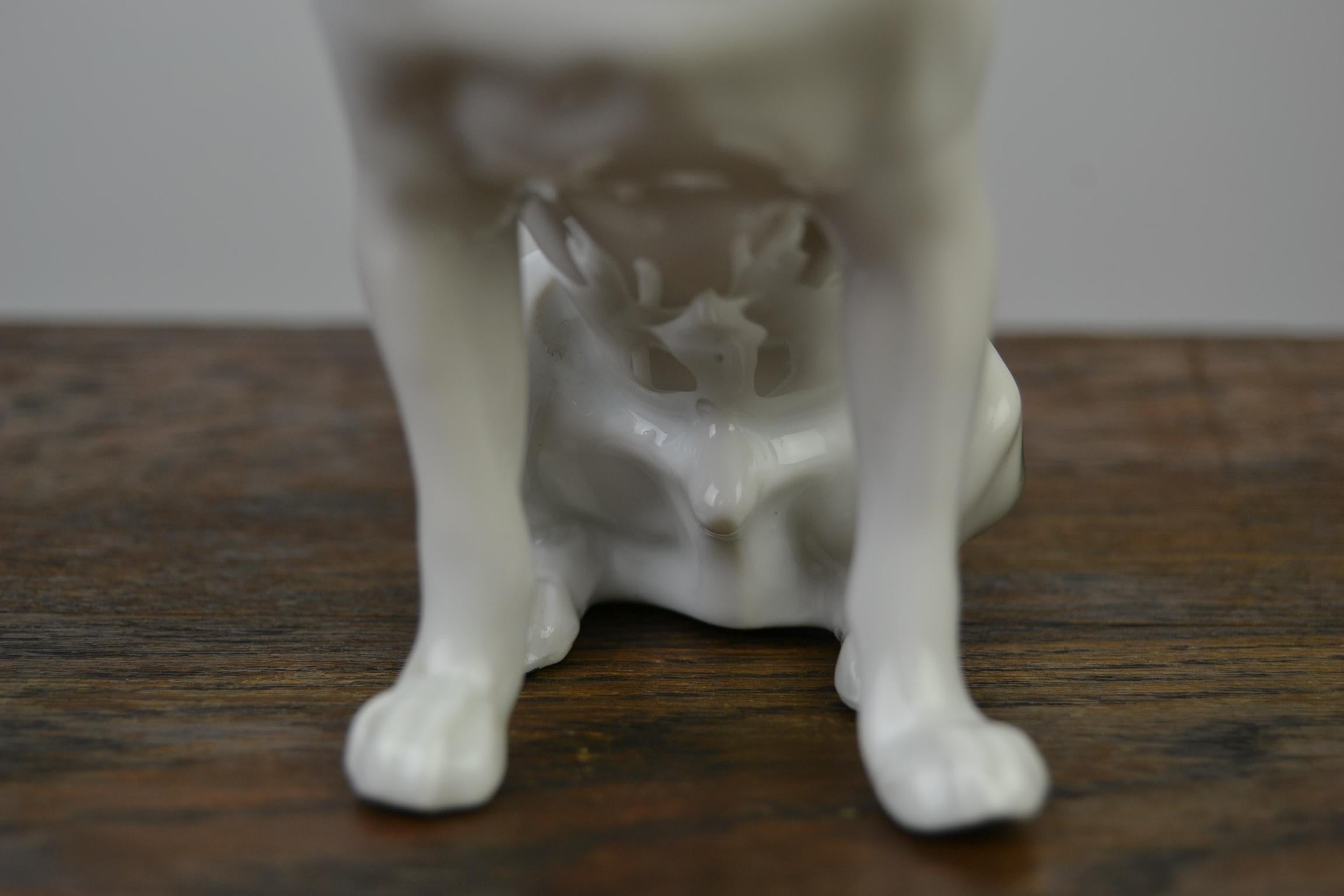 Porcelain French Bulldog Figurine by Pfeffer, Germany, Early 20th Century For Sale 7