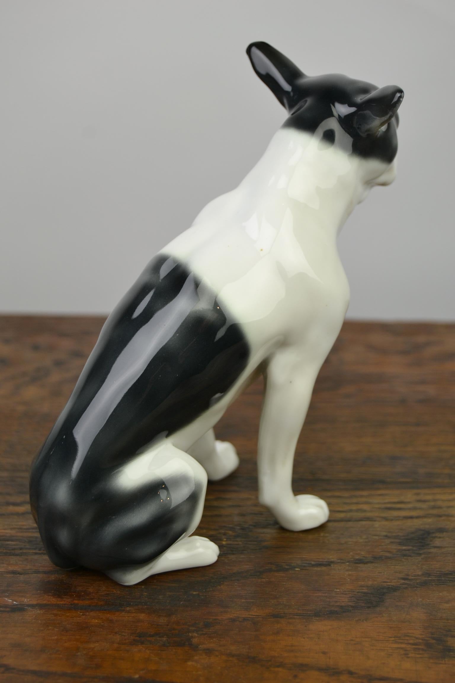 Porcelain French Bulldog Figurine by Pfeffer, Germany, Early 20th Century For Sale 1