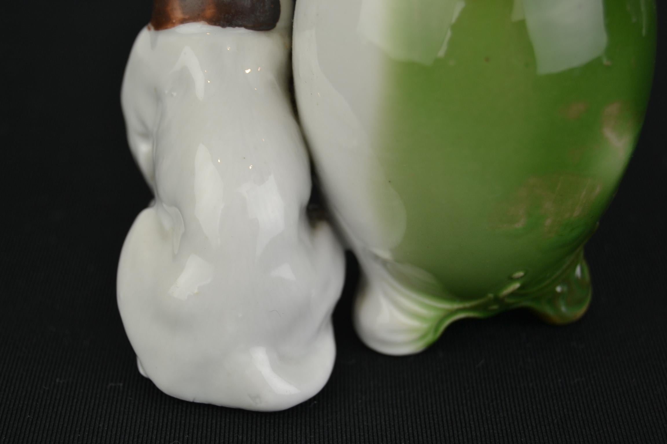 Porcelain French Bulldog Sculpture Mustard Pot, Art Deco 7