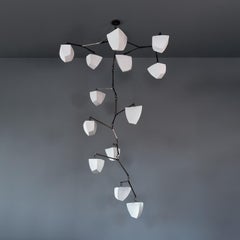 Porcelain Galaxy 13 / brass mobile chandelier handmade by Andrea Claire Studio