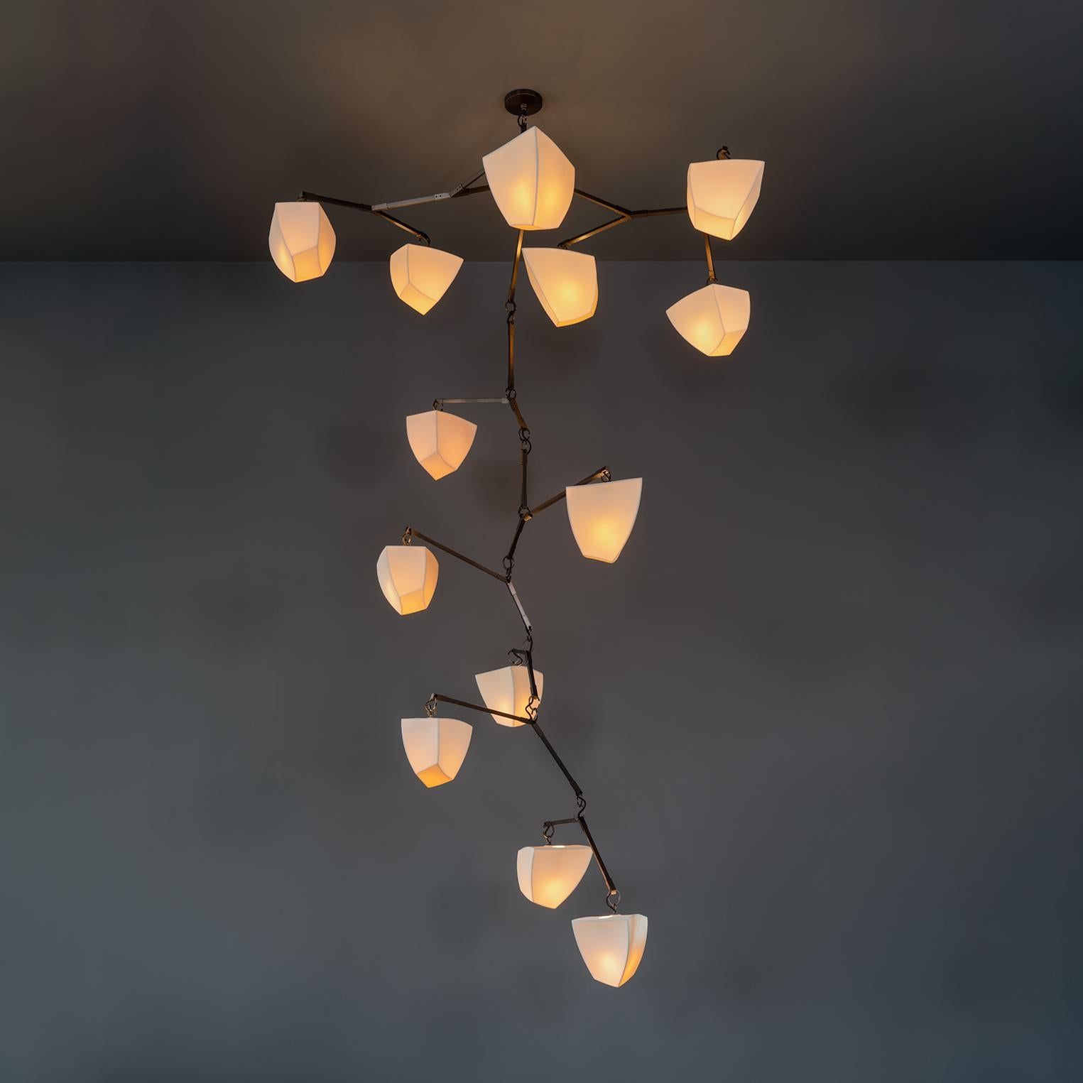  Porcelain Galaxy 13 Mobile Chandelier, handmade by Andrea Claire Studio In New Condition For Sale In Los Angeles, CA