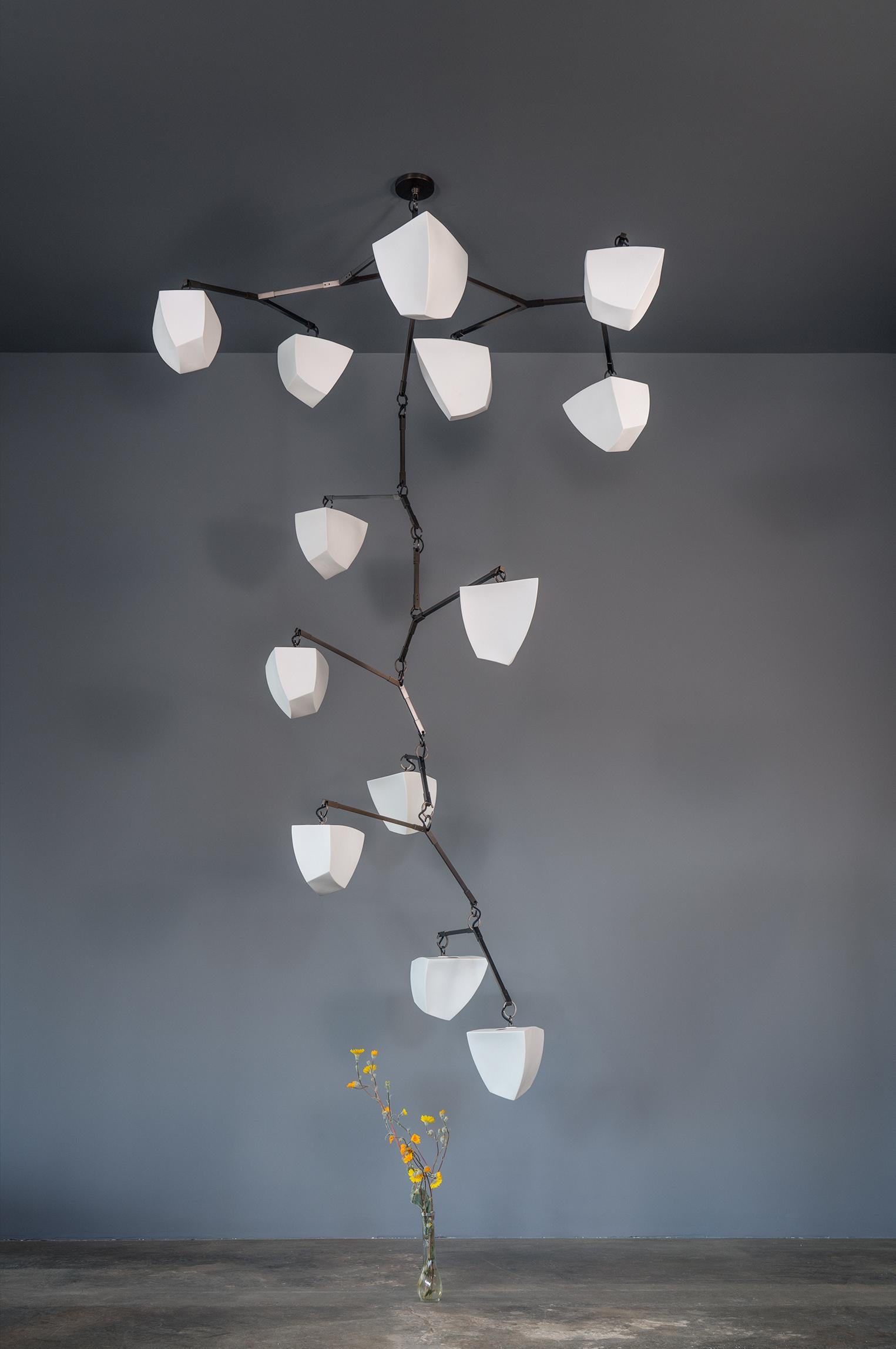  Porcelain Galaxy 13 Mobile Chandelier, handmade by Andrea Claire Studio For Sale 1