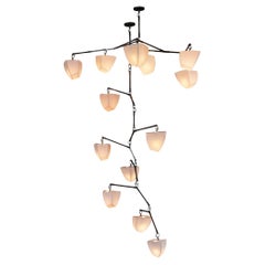 Porcelain Galaxy 13 / brass mobile chandelier handmade by Andrea Claire Studio