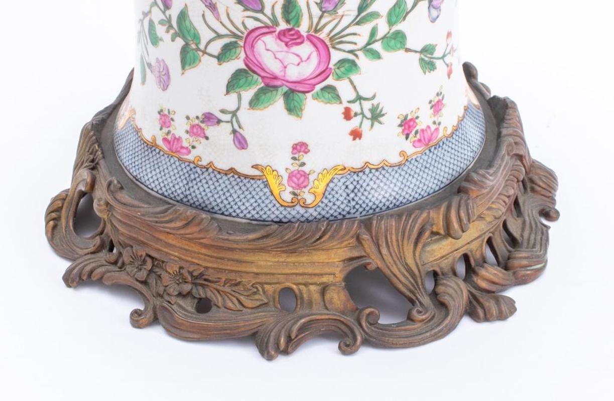 Porcelain & Gilt Bronze Belle Epoque Style Pair Vase For Sale 1