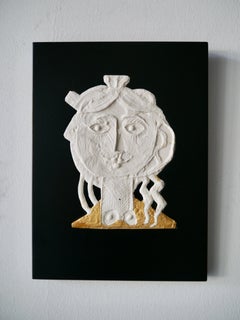 Porcelain Gilt Panel, Roger Capron, Vallauris c. 1990