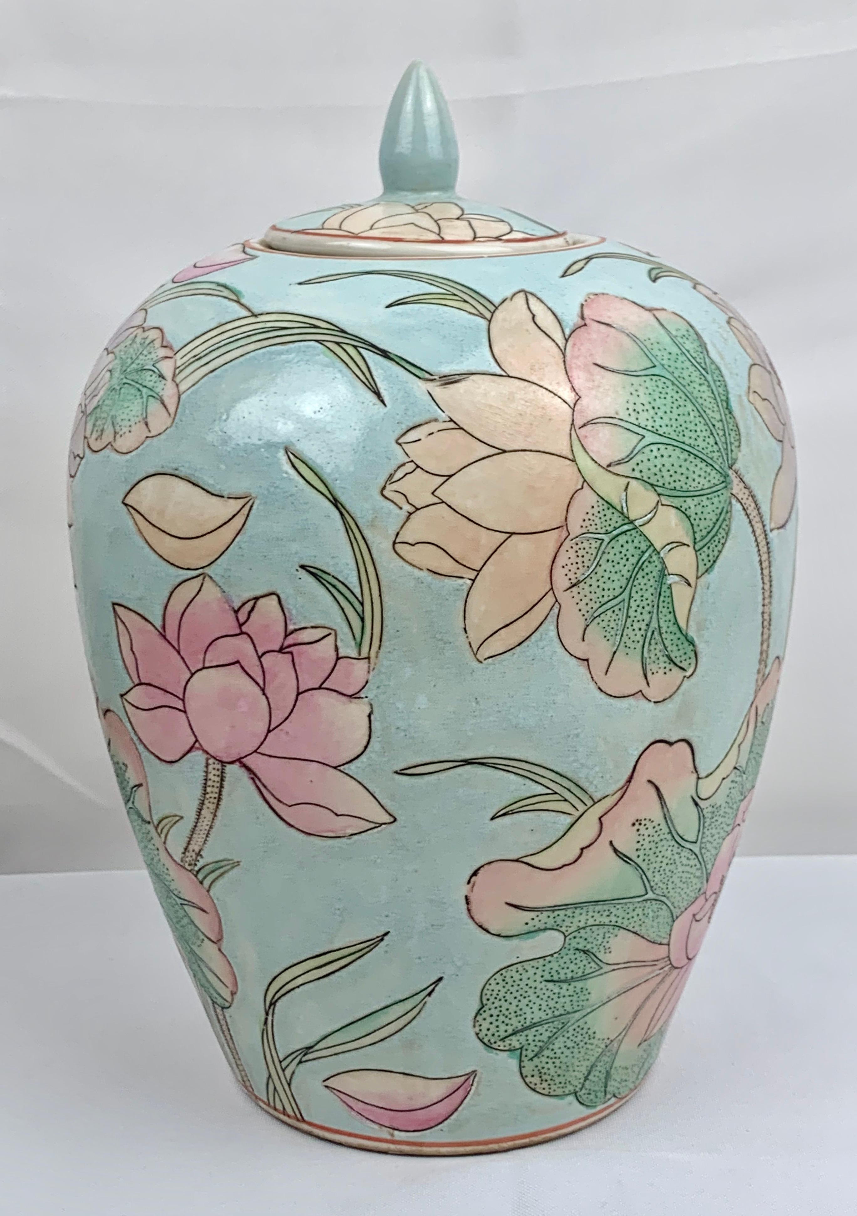 hand painted ginger jar
