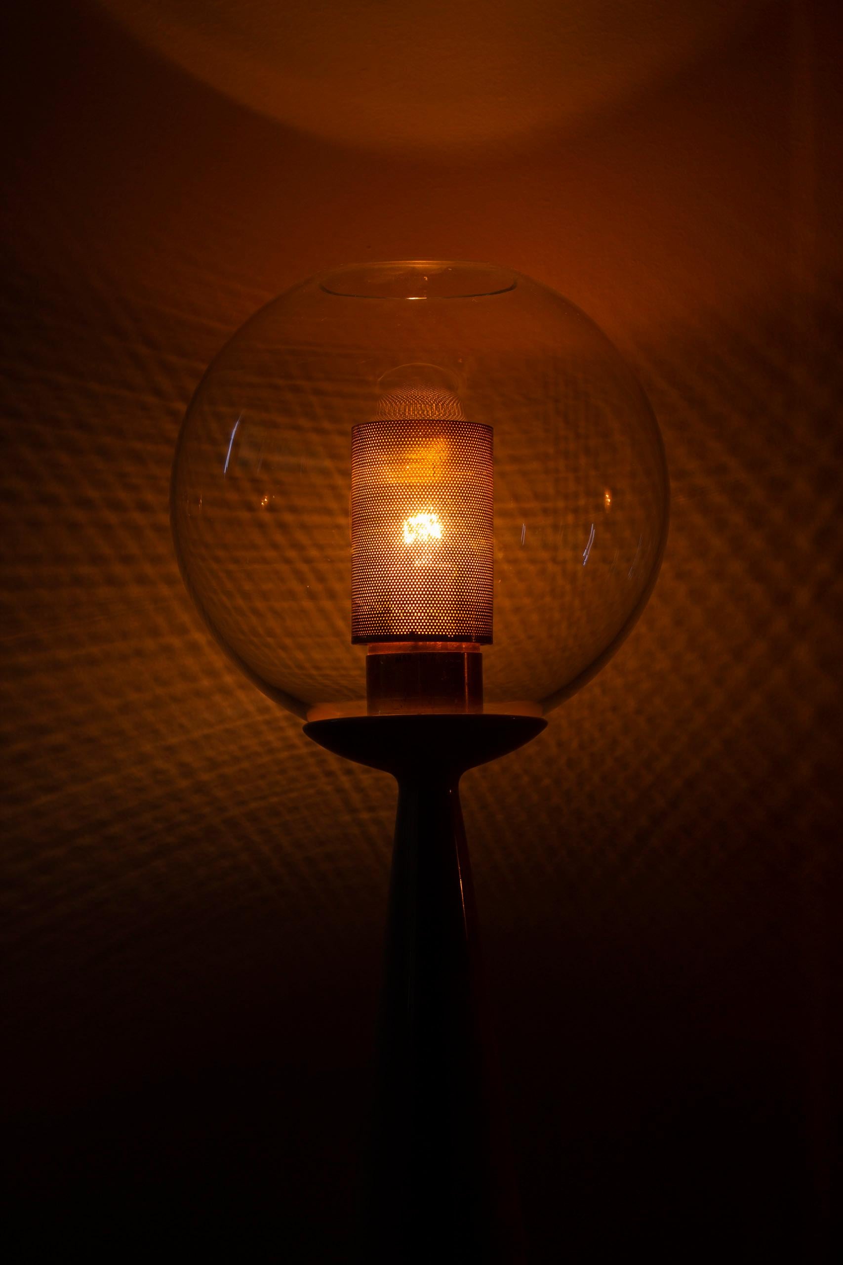 Porcelain, glass and brass table lamps by Hans-Agne Jakobsson, 1950s For Sale 2