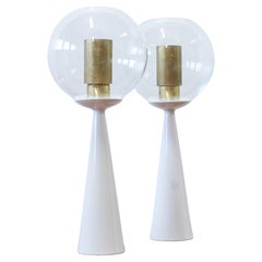Tischlampen aus Porzellan, Glas und Messing von Hans-Agne Jakobsson, 1950er Jahre