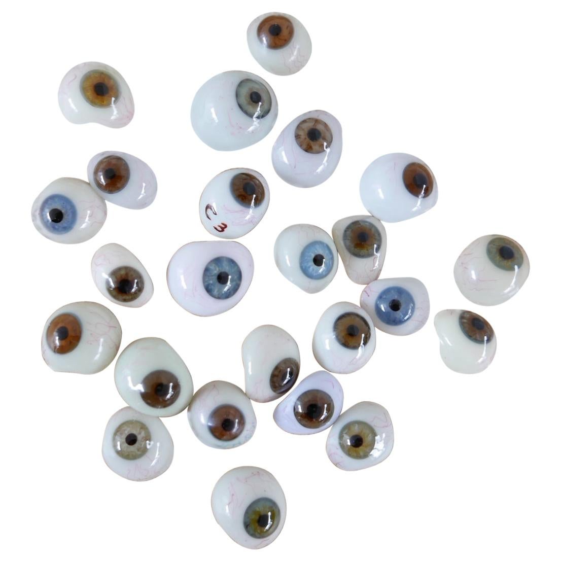 Porcelain Glass Collection of Eye Prostheses For Sale