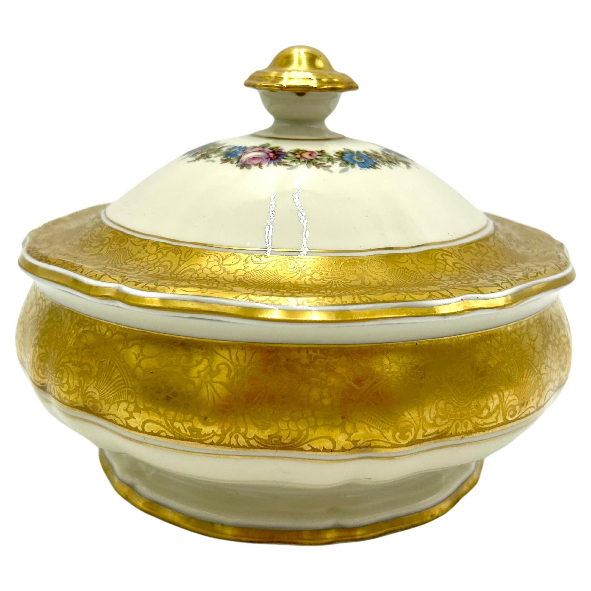 Porzellan-Gold Schokoladenschachtel-Schachtel aus Porzellan, Rosenthal Chippendale, 1943