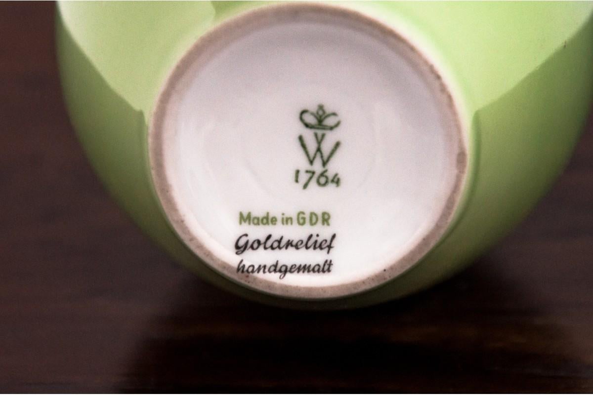 Jarrón de porcelana verde de Wallendorf, Alemania Alemán en venta