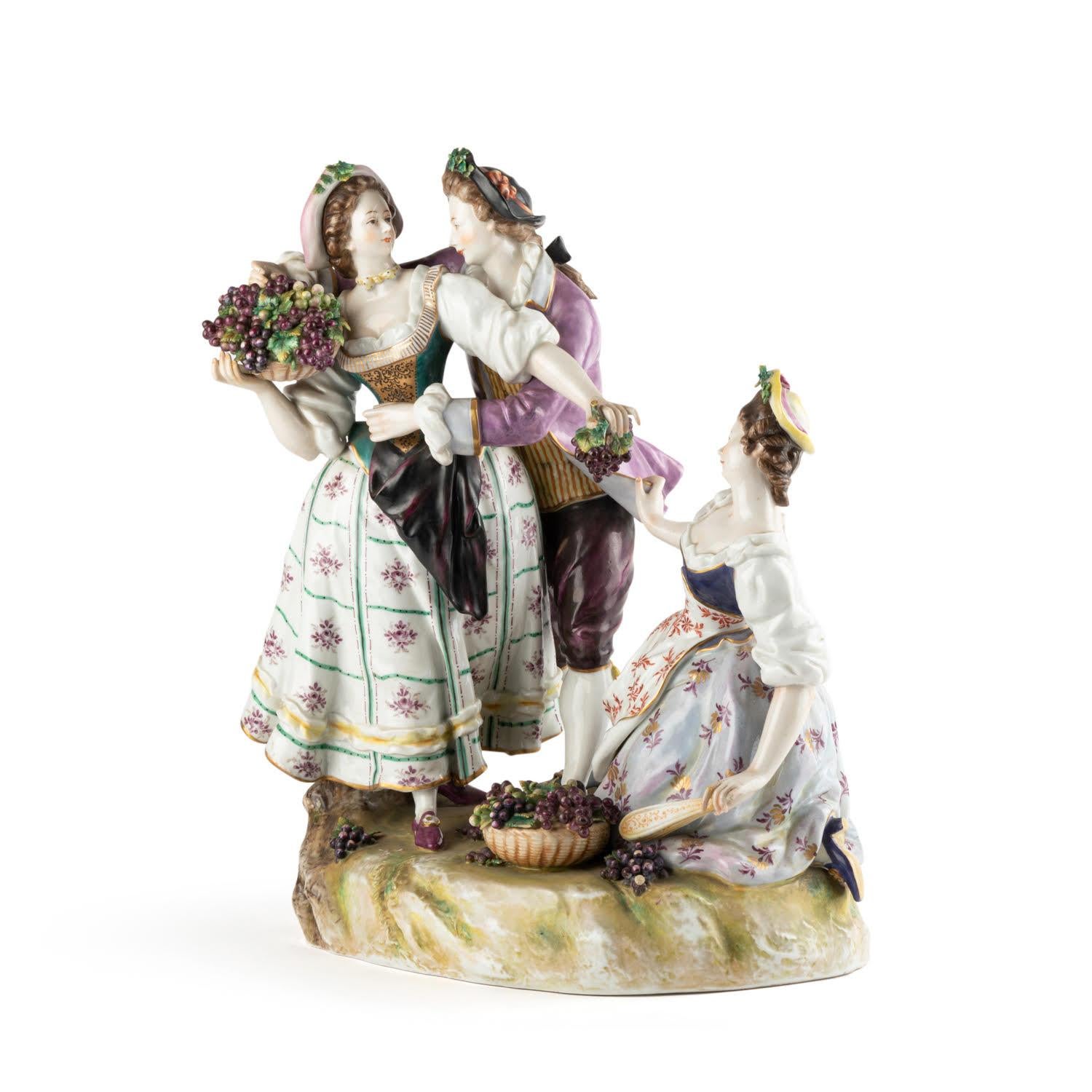 Porcelain Group, Galant Scene, 19th Century. For Sale 1