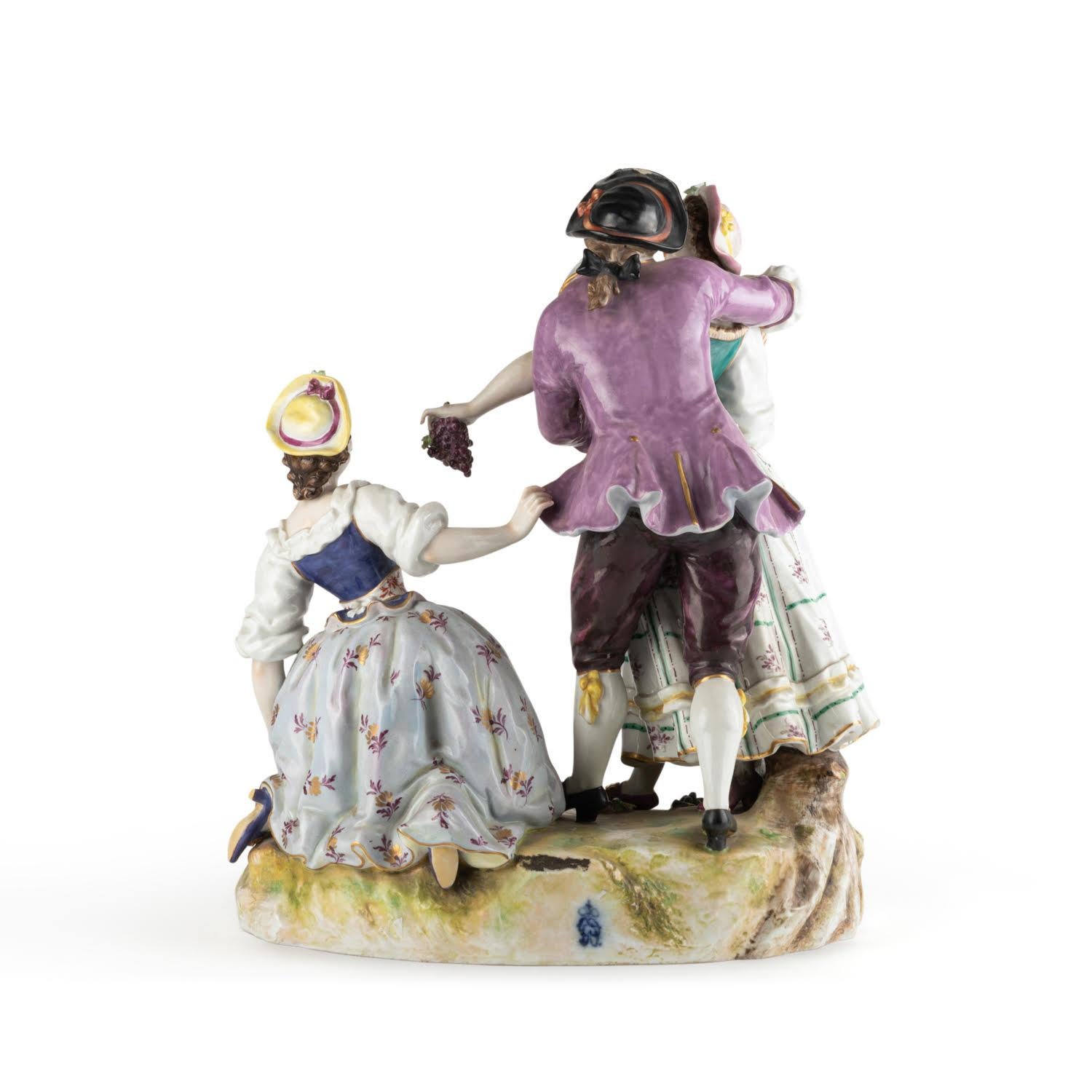 Porcelain Group, Galant Scene, 19th Century. For Sale 3