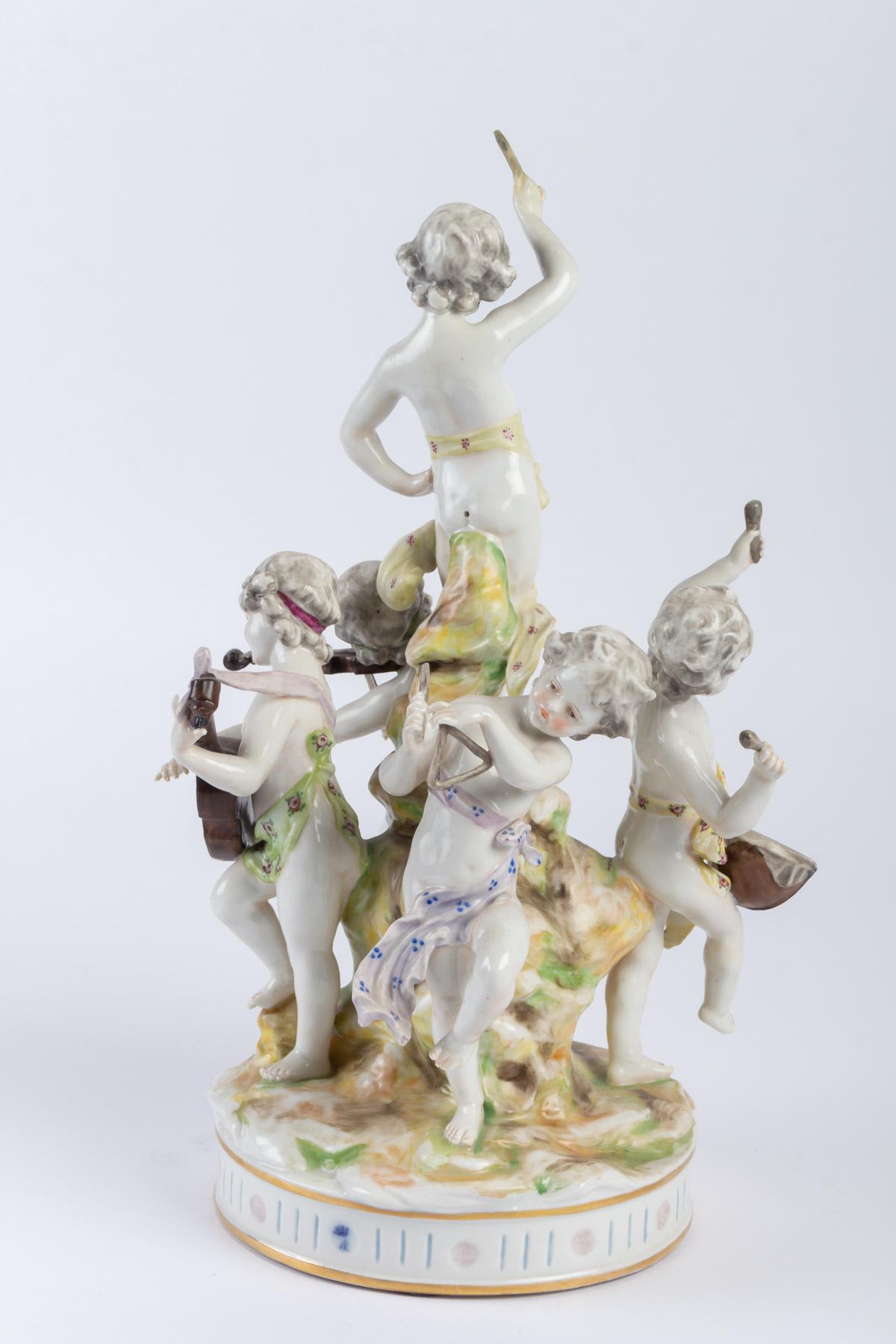 19th Century Porcelain Group, The Music Players For Sale