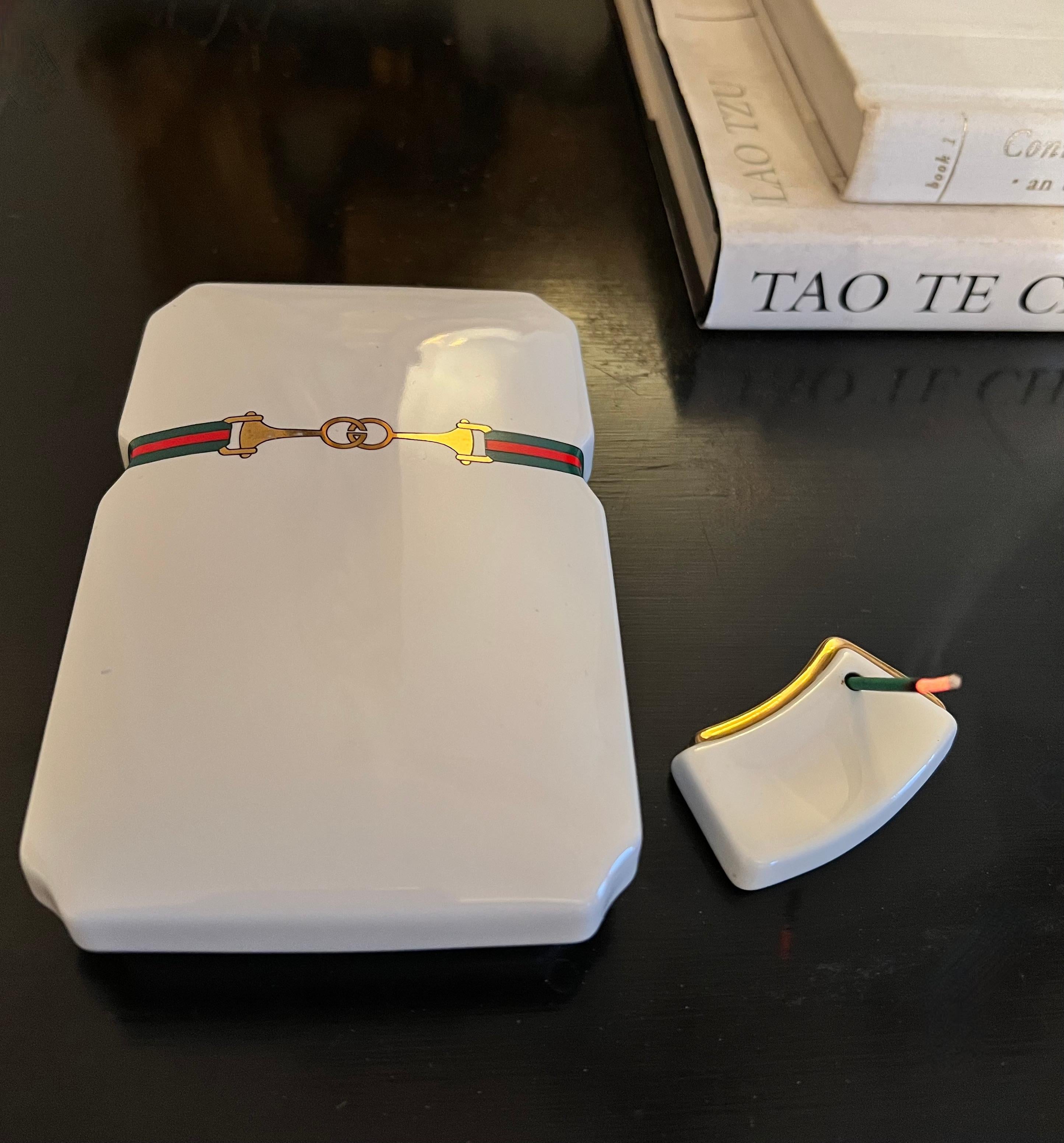 Porcelain Gucci Lidded Box with Incense 420 Holder For Sale 3