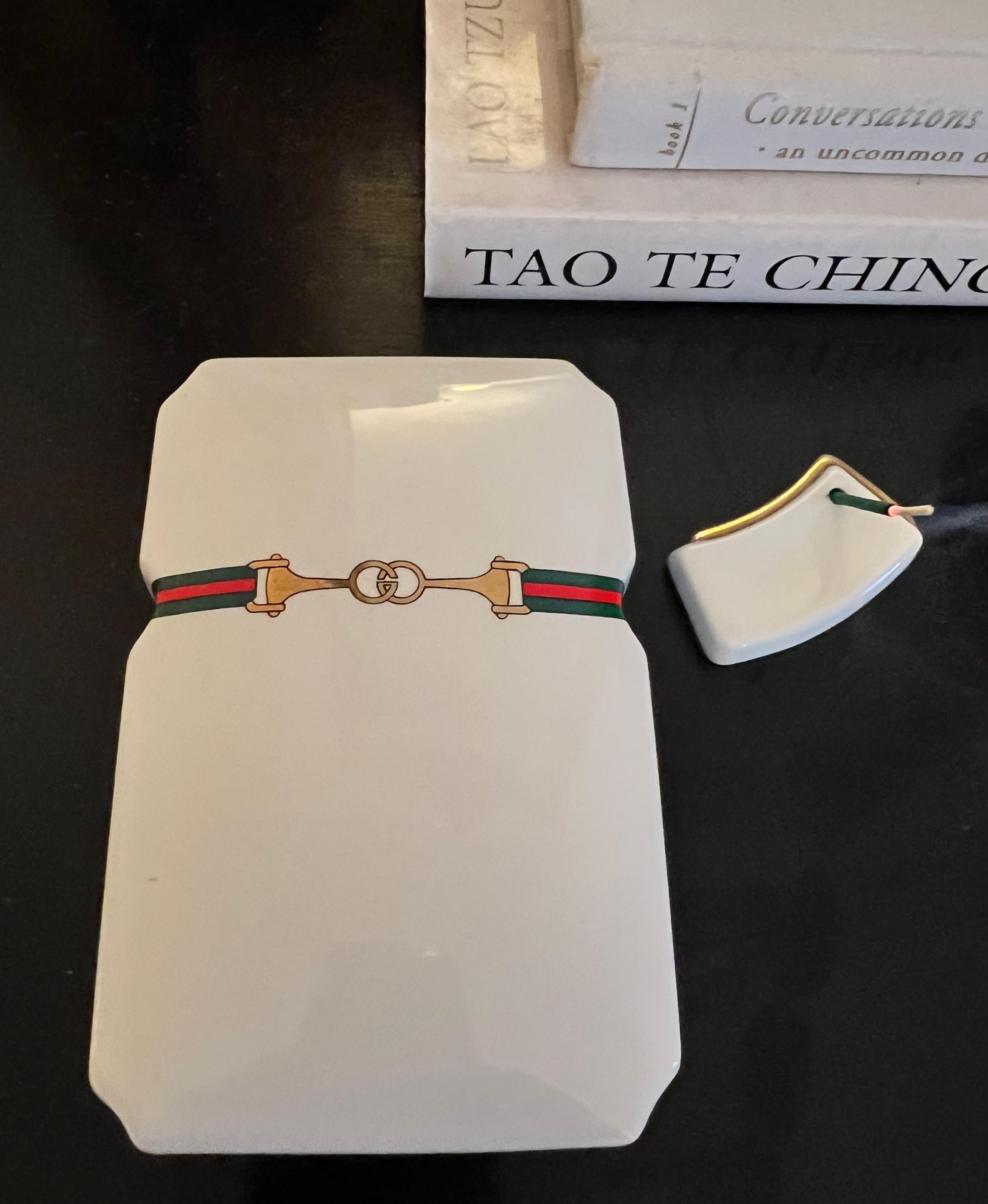 Porcelain Gucci Lidded Box with Incense 420 Holder For Sale 4