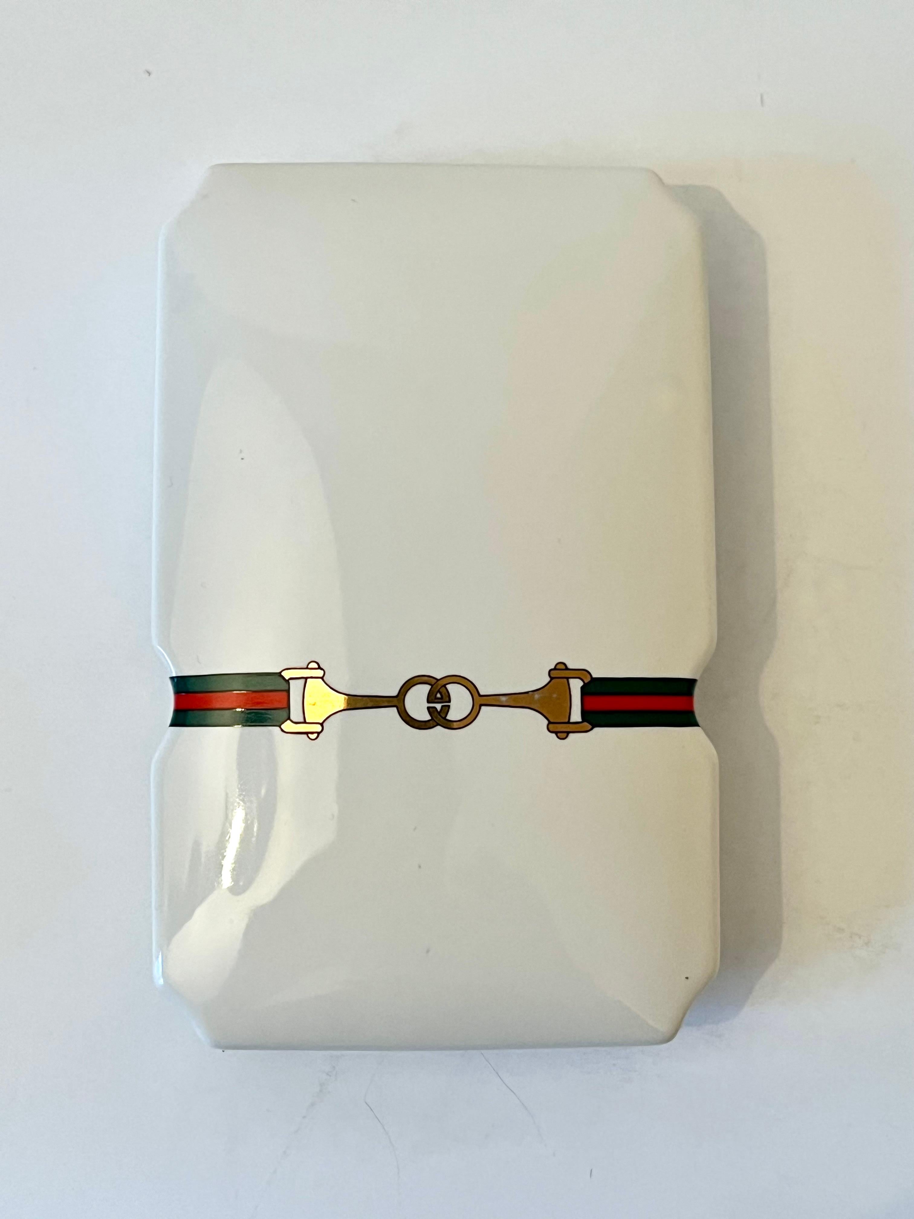 Japanese Porcelain Gucci Lidded Box with Incense 420 Holder For Sale