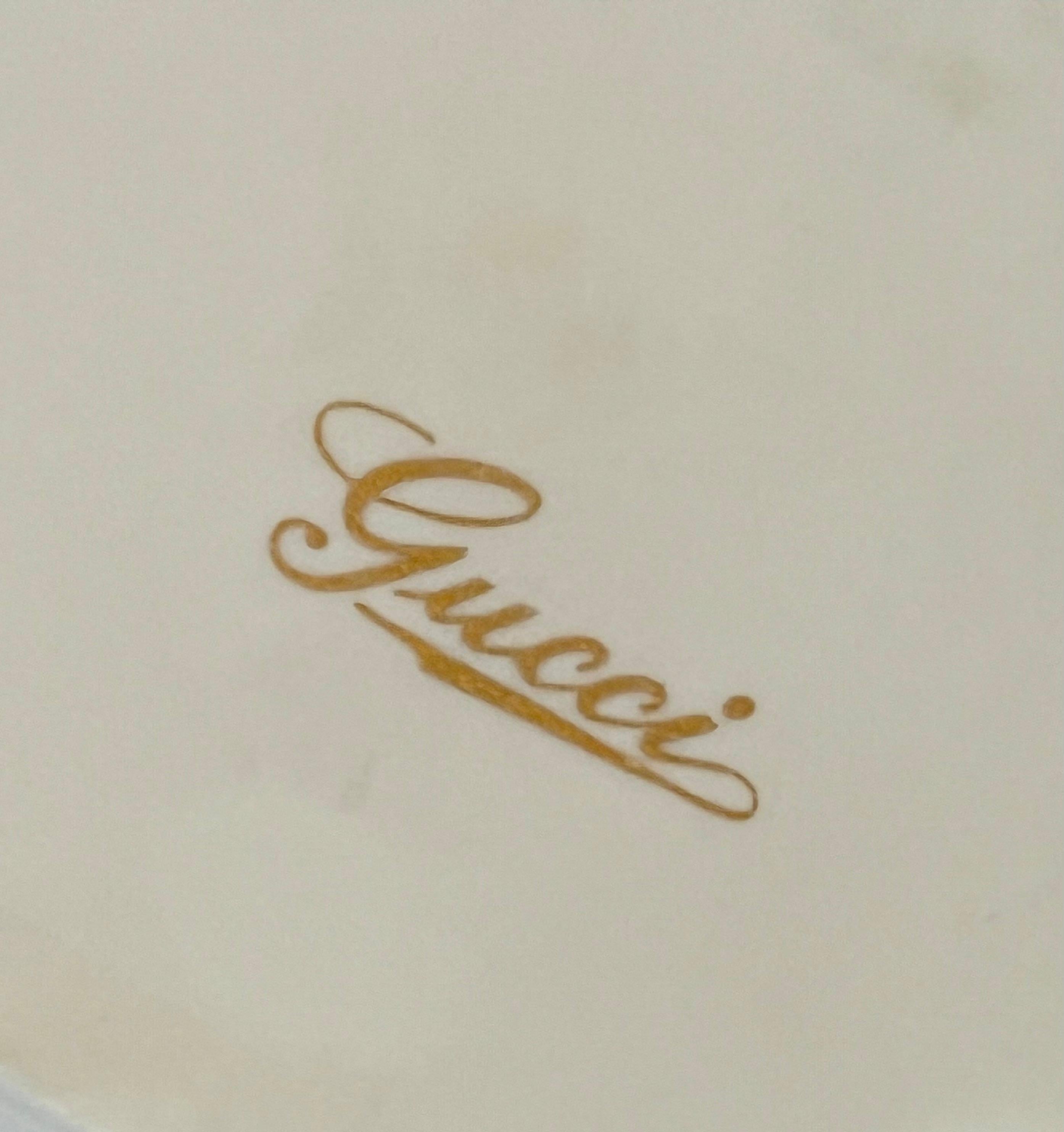 Ceramic Porcelain Gucci Lidded Box with Incense 420 Holder For Sale
