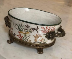 Porcelain Hand-Painted Flowerpot / Jardiniere G & C, Denmark