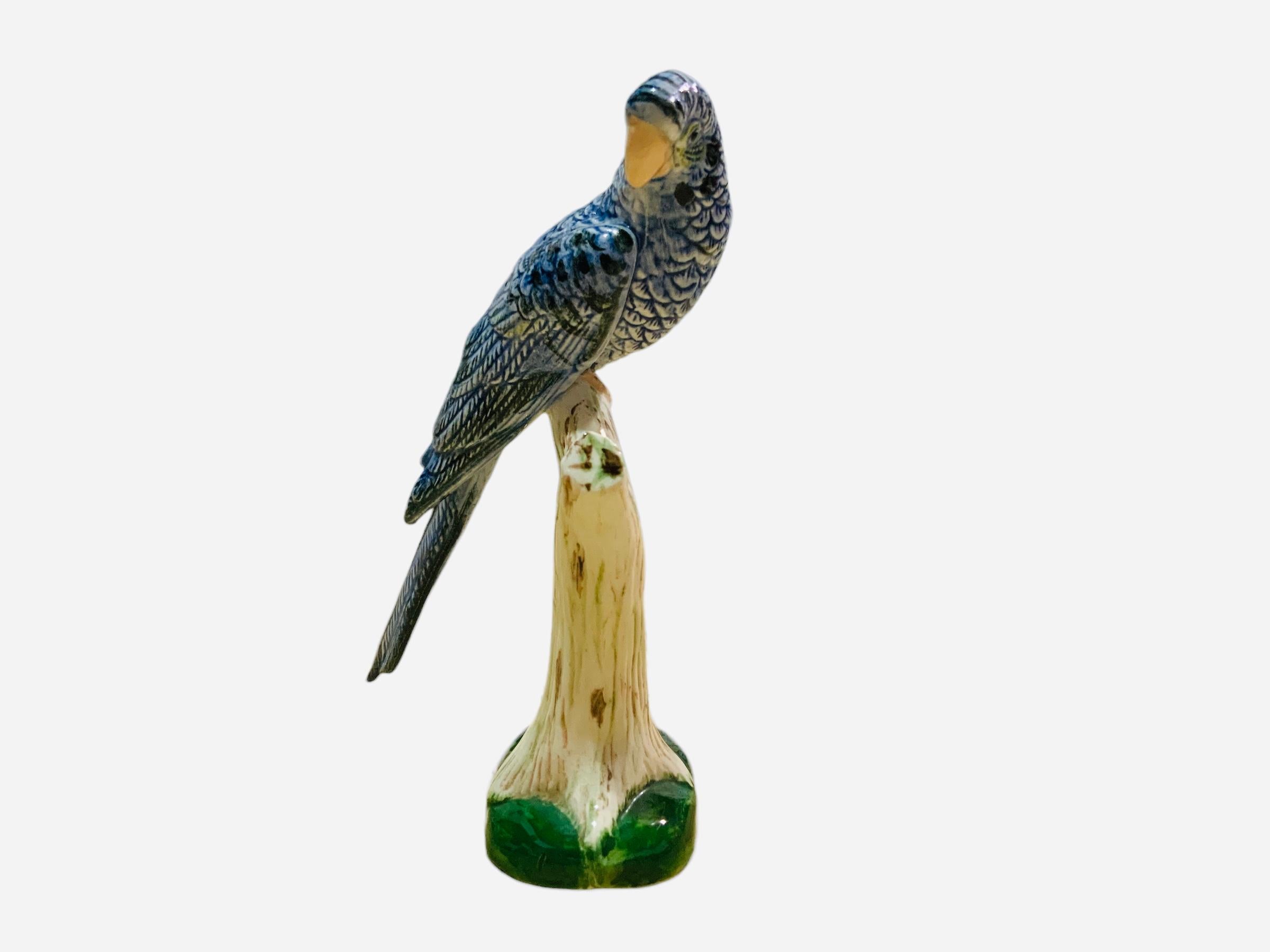 Unknown Porcelain Hand Painted Bird Figurine of a Parrot