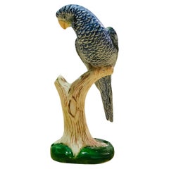 Porcelain Hand Painted Bird Figurine of a Parrot