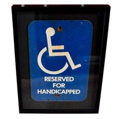 Vintage Porcelain Handicapped Sign