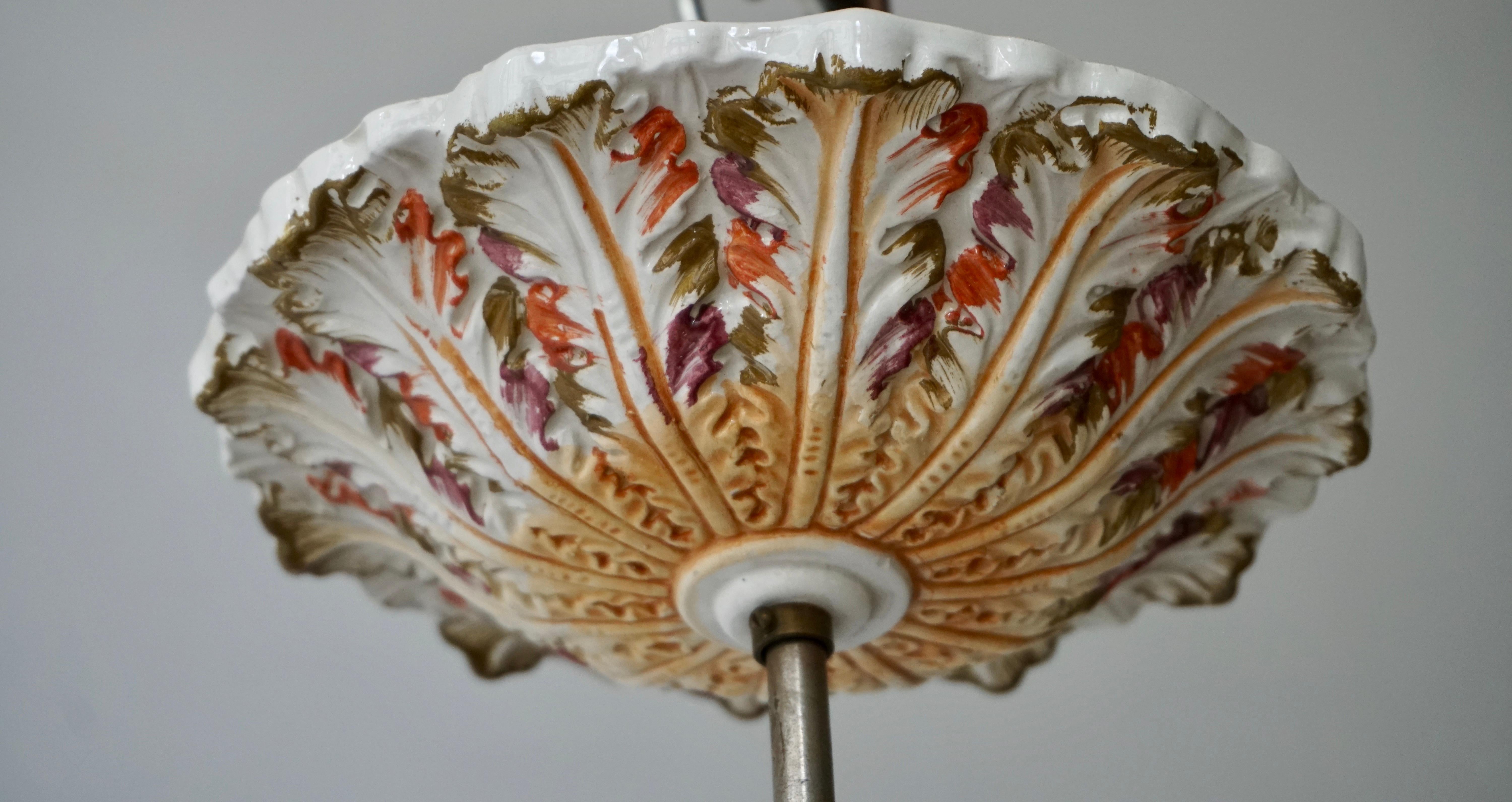 Porcelain Hanging Planter/Jardinière with Winged Putti 4