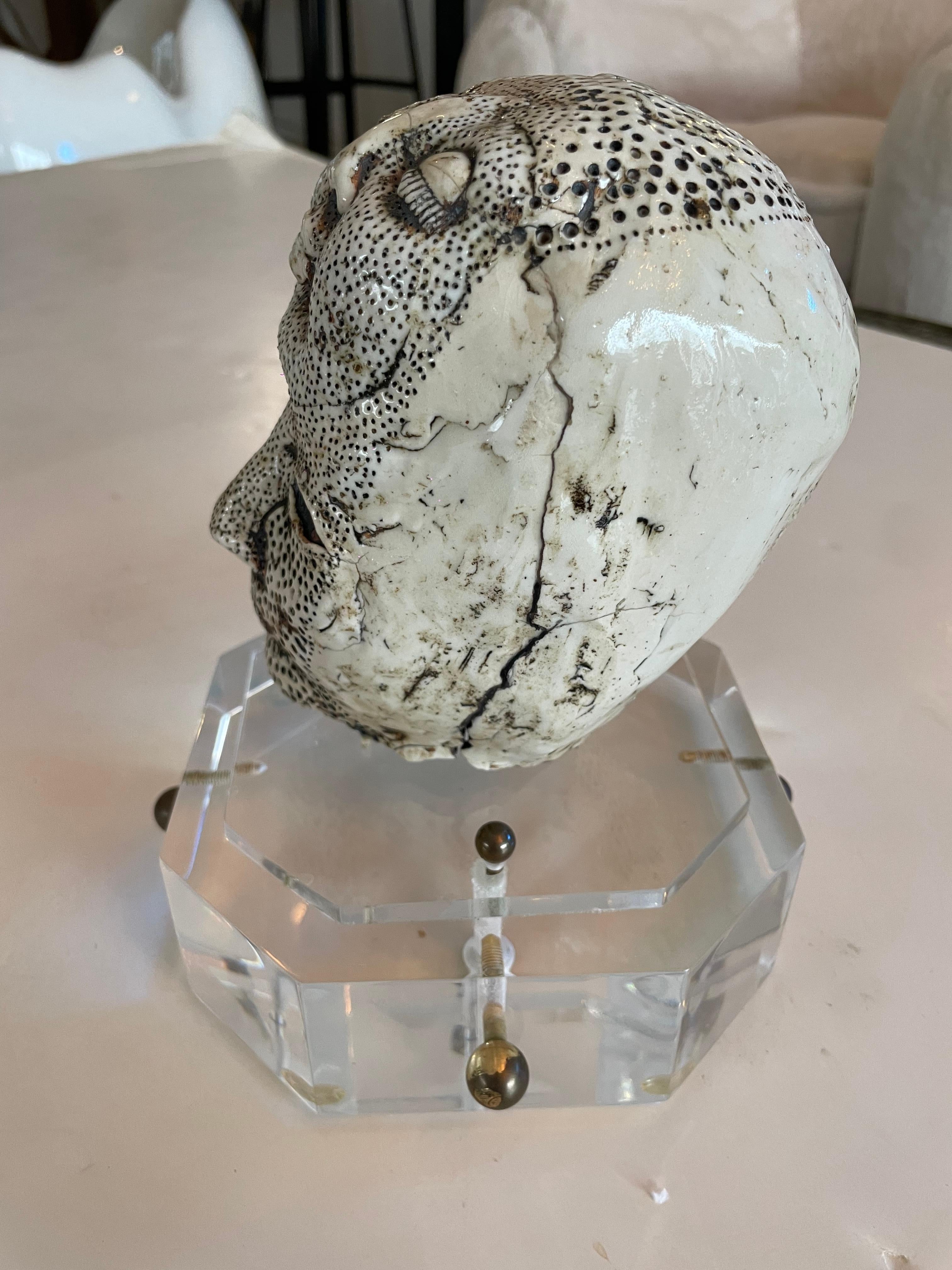20th Century Porcelain Head Sculpture by Michele Oka Doner