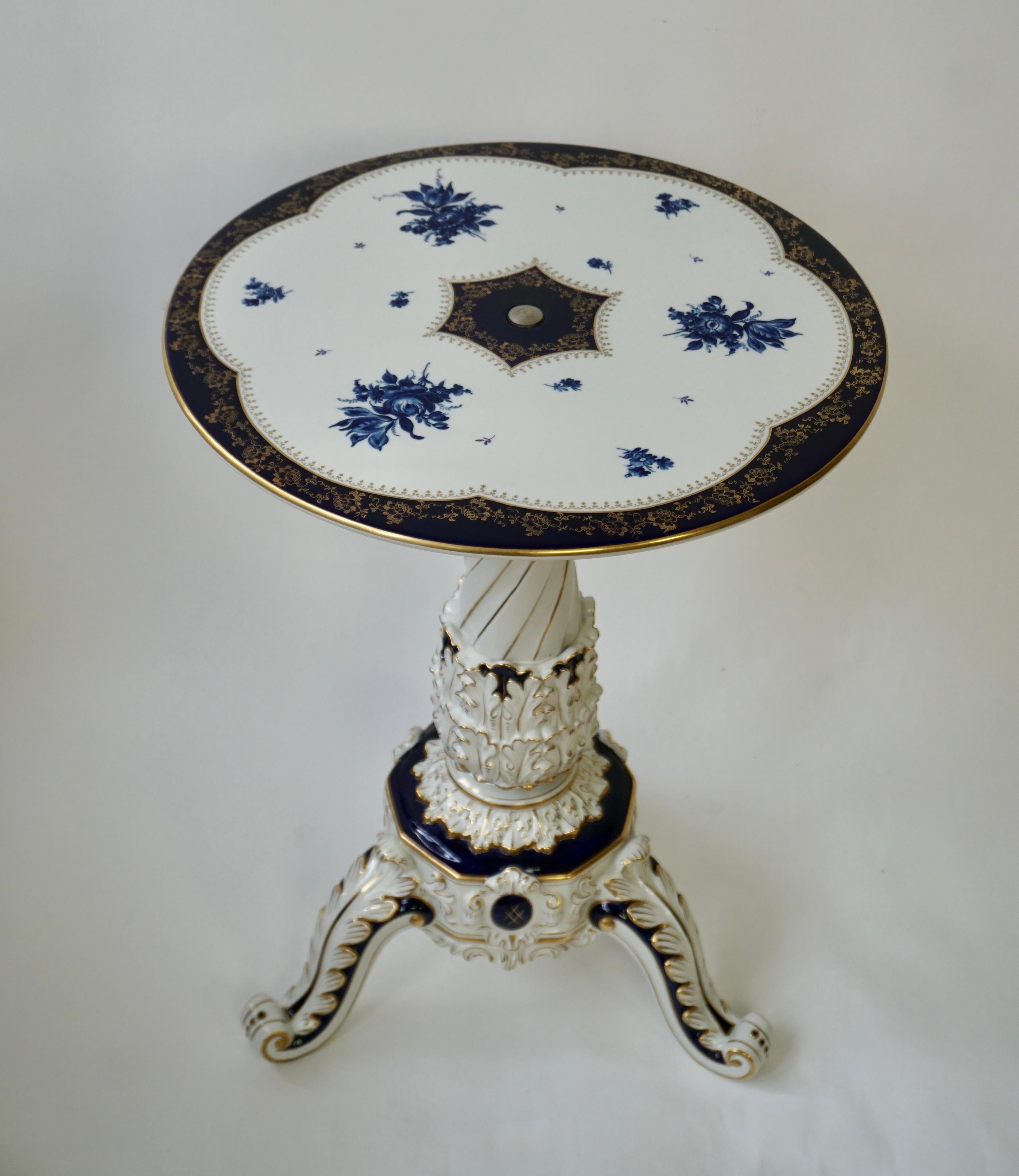 Painted Porcelain Hollywood Regency Style Side End Table, Germany, 20th century For Sale