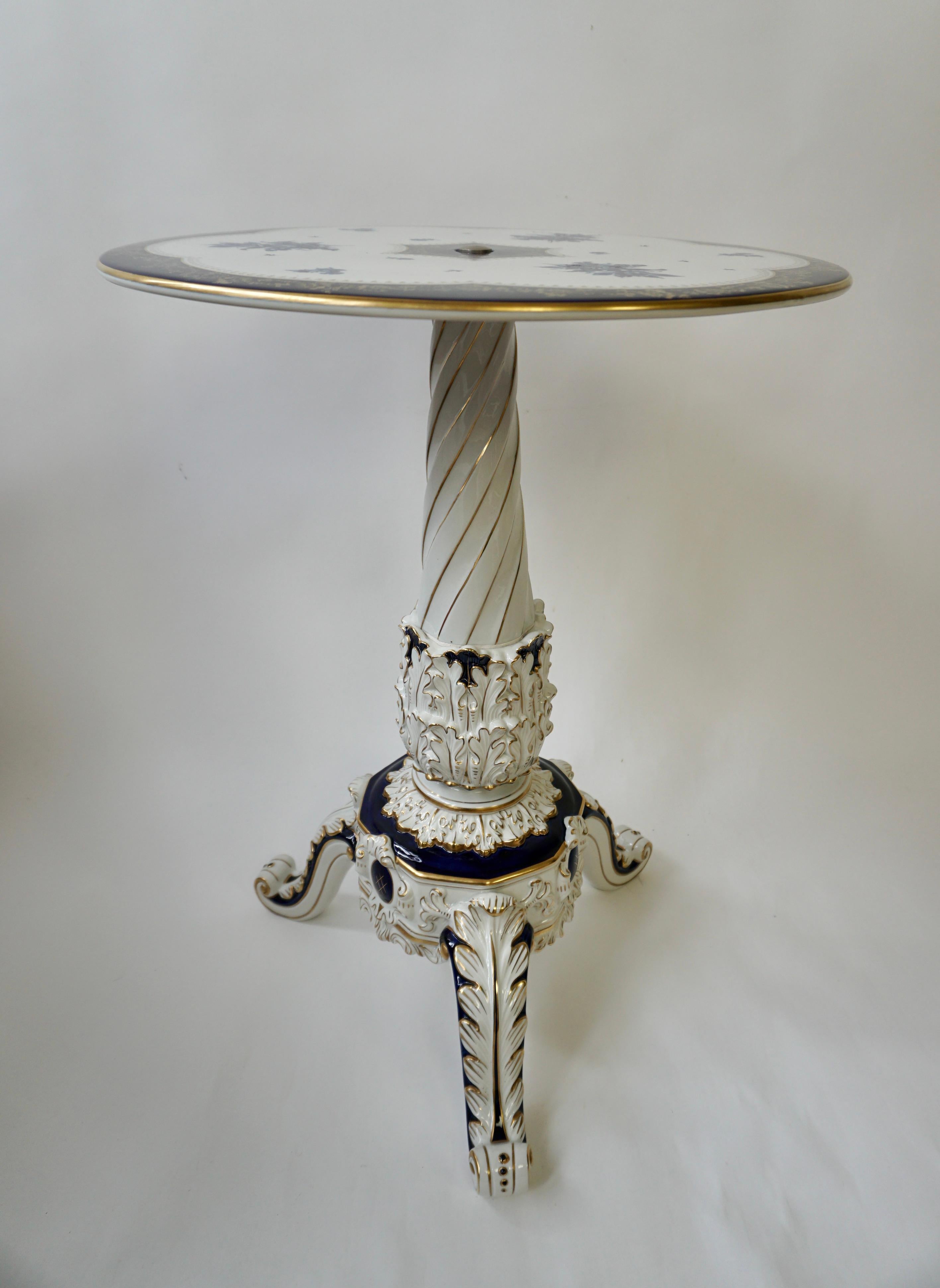 20th Century Porcelain Hollywood Regency Style Side End Table, Germany, 20th century For Sale