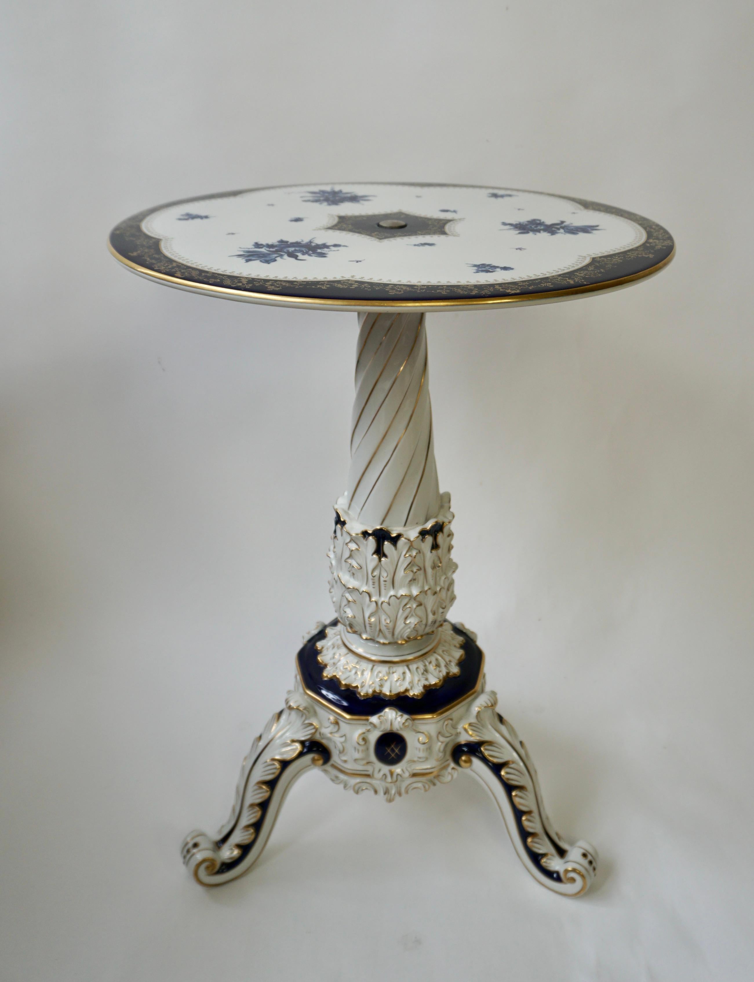 Porcelain Hollywood Regency Style Side End Table, Germany, 20th century For Sale 1