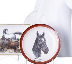 Porcelain - Horse; plate and ashtray