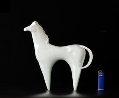 Porcelain Horse Sculpture by Saegusa Sotaro, Mid 20th Century