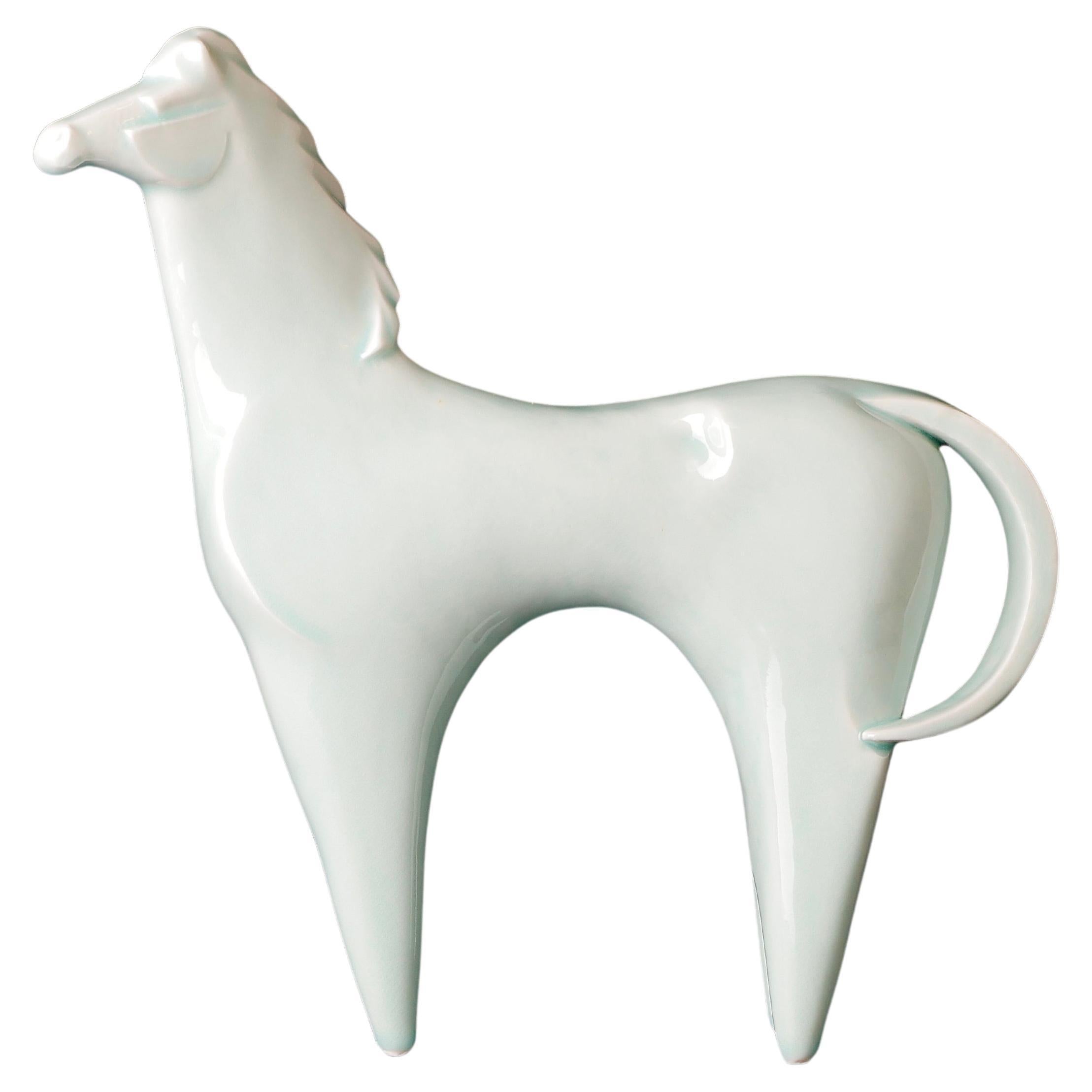 Porcelain Horse Sculpture by Saegusa Sotaro, Mid 20th Century