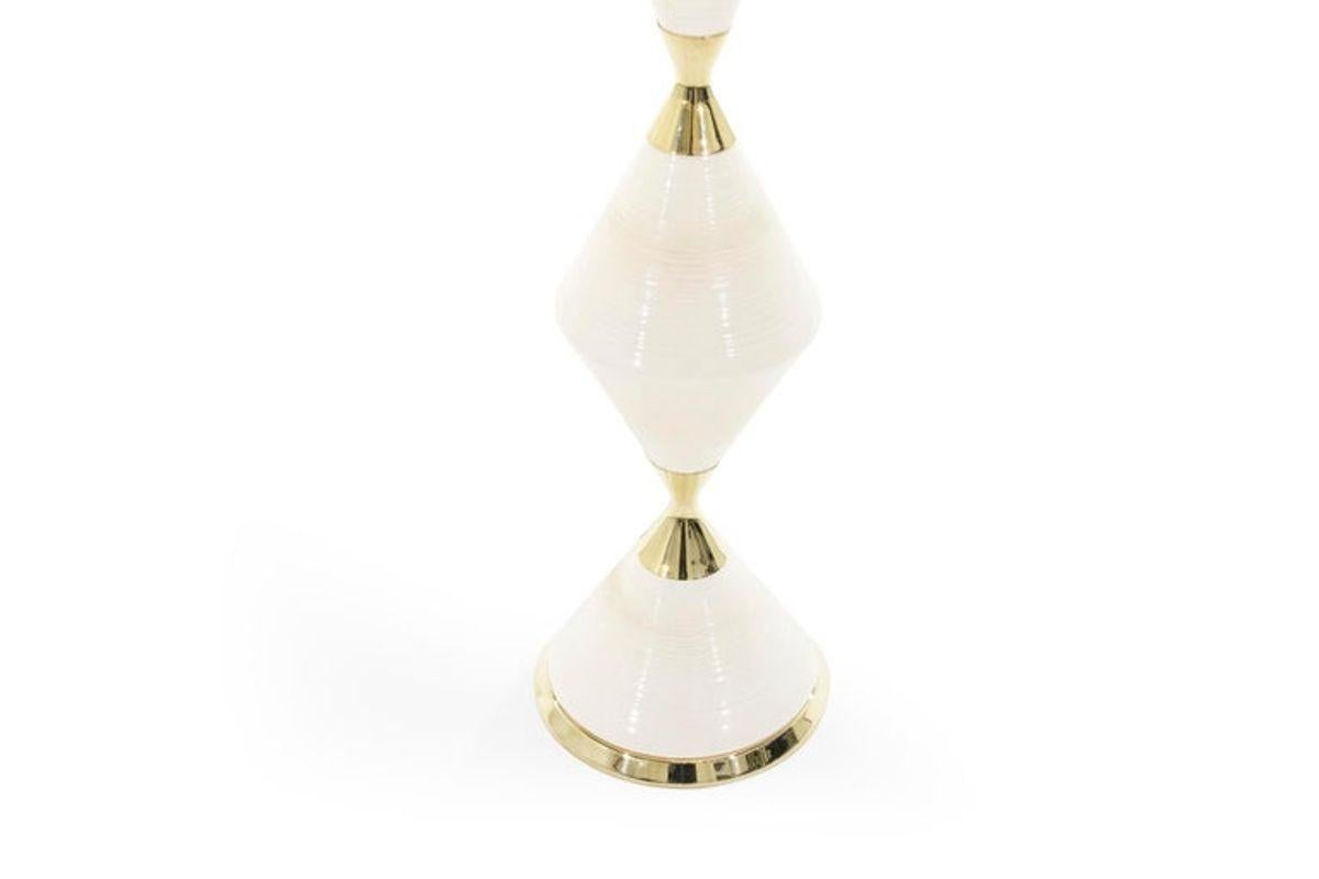 20th Century Porcelain Hourglass Table Lamps by Gerald Thurston, 1950s For Sale