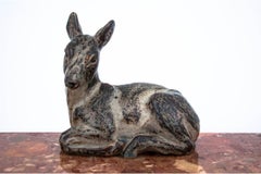 Porcelain Huge Deer Figurine Royal Copenhagen, 1950s, Design by Knud Khyn