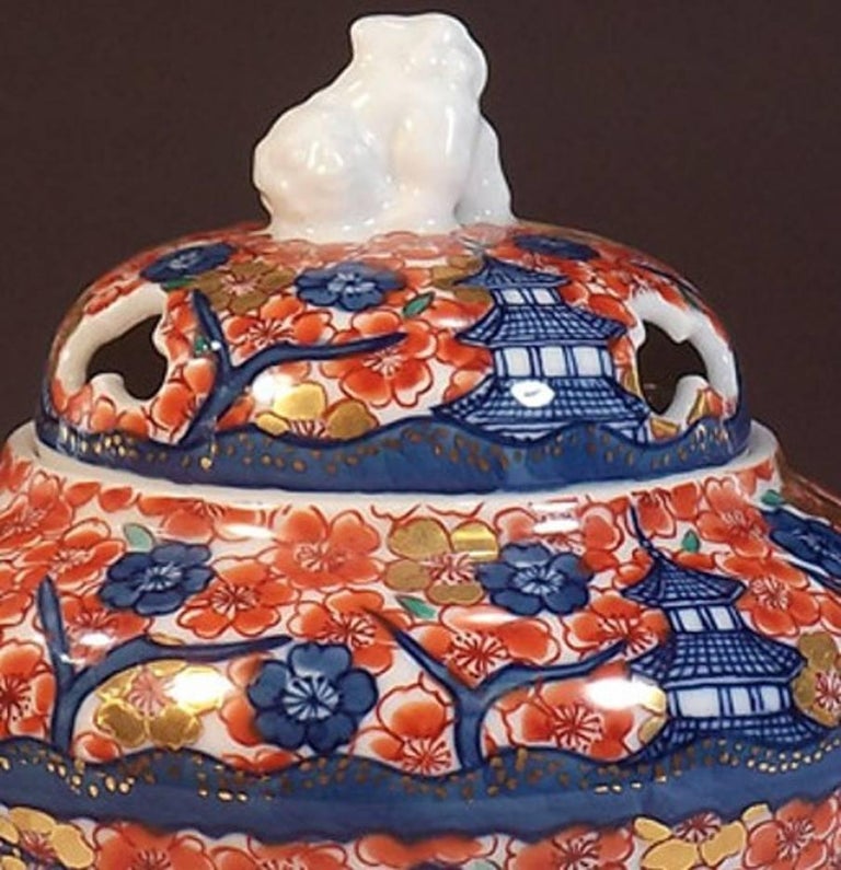 Porcelain Incense Burner by Japanese Master Artist ‘Cherry Blossom