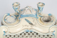 Porcelain Inkwell Signed By Emile Gallé, Early 20th Century.